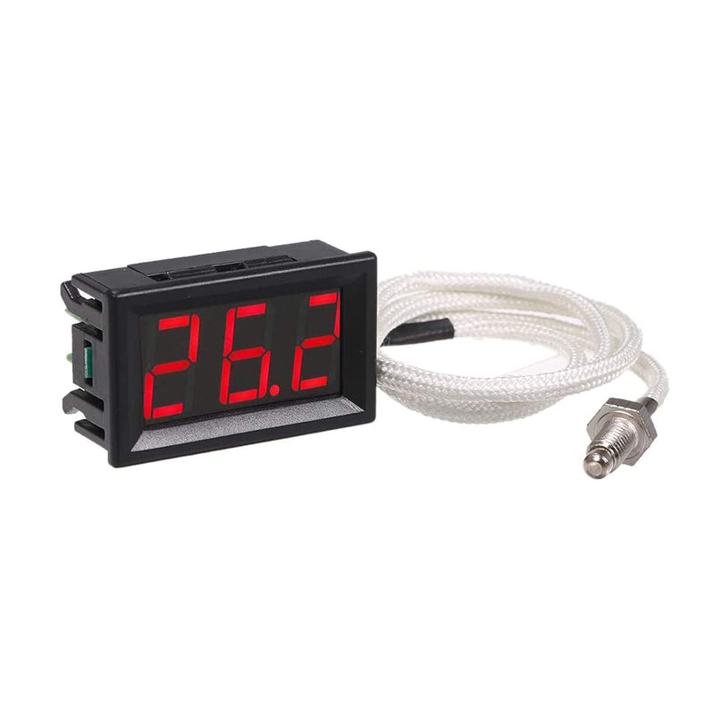 RUIZHI Industrial High Precision Thermometer, -30~800℃ 12V Temperature Meter with K-Type Thermocouple M6 Probe