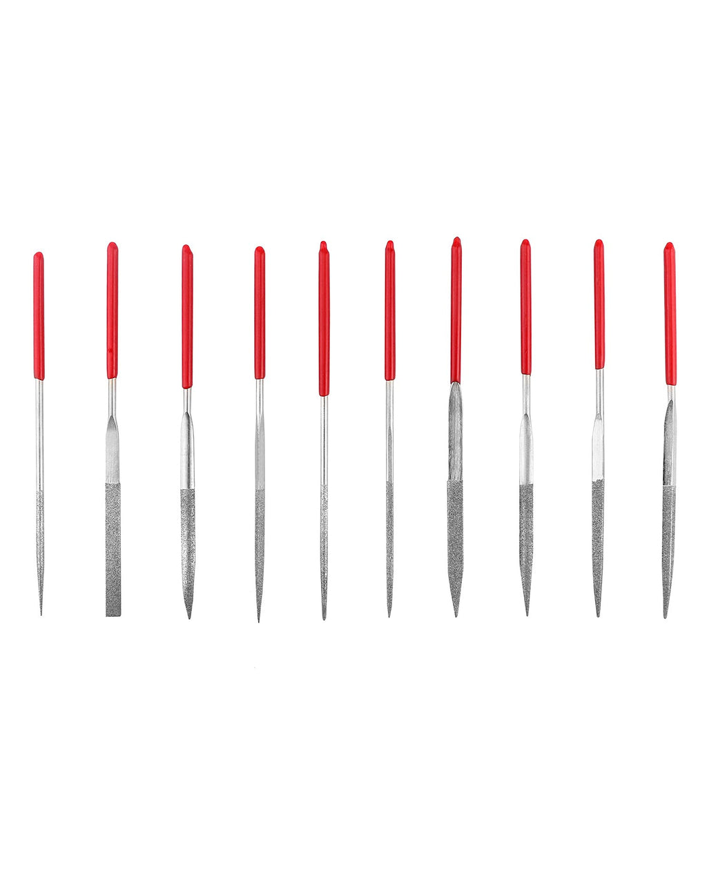 QWORK Diamond File Set, 3mmx140mm Needle Files Mini Diamond Files for Soft Metal Wood Stone Plastic, 10 Pieces