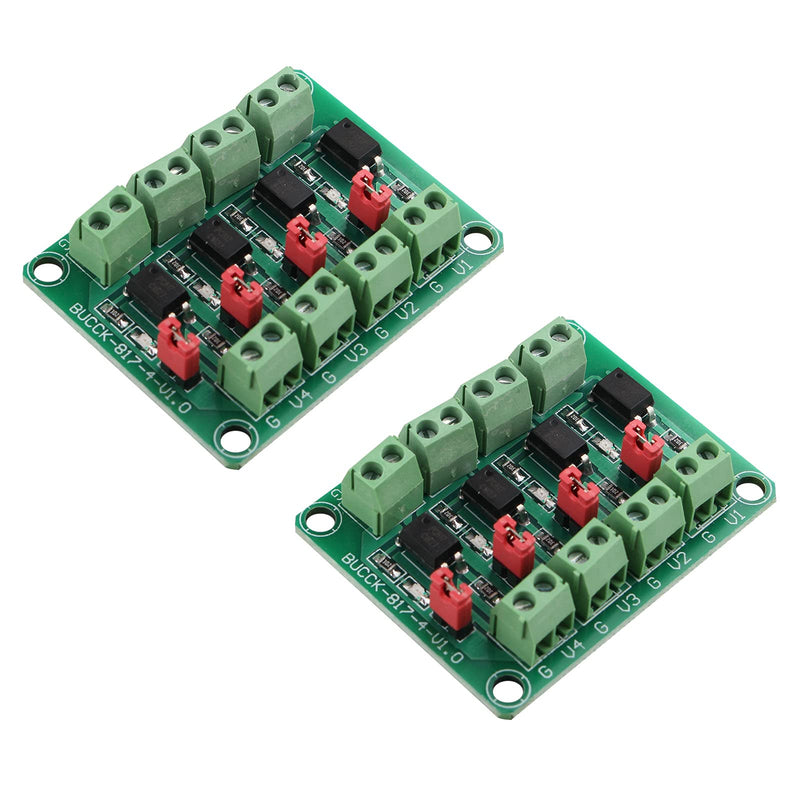 HALJIA 2 pieces PC817 4-channel optocoupler isolation board voltage converter adapter module 3.6-30V driver photoelectric insulated module PC 817