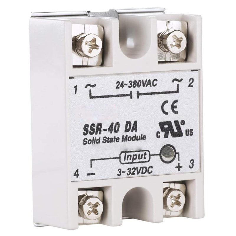 XTVTX SSR-40DA Solid State Relay Single Phase Solid State Relay Input 3-32V DC Output 24-380V AC