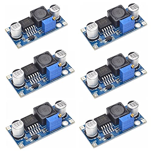 JZK Boost Module XL6009 Boost Converter DC to DC 3.0-30V to 5-35V Output Voltage Adjustable Step-Up Circuit Board Step Up Transformer Power Module Pack of 6
