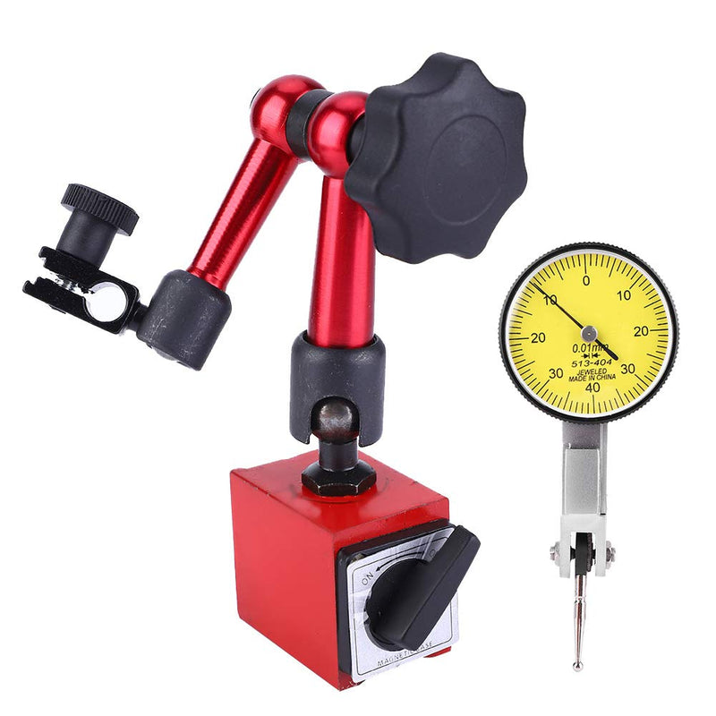 Magnetic stand for dial indicator, flexible brake disc dial indicator with magnetic holder, magnetic dial indicator base stand holder with magnetic base 0-0.8 mm precision 0.01 mm