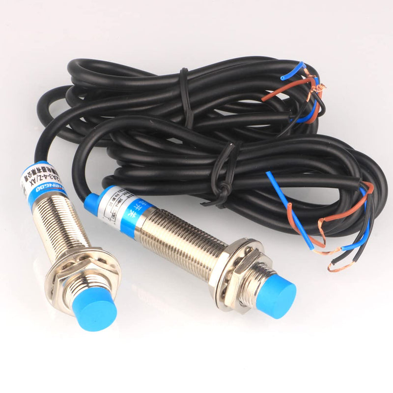 Formed 4mm Inductive Proximity Sensor Detecting Distance Proximity Sensor Cylinder Proximity Switch NPN NC(Normally Closed) DC 6-36V 300mA 3-Wire LJ12A3-4-Z/AX (Diameter 12mm) E667