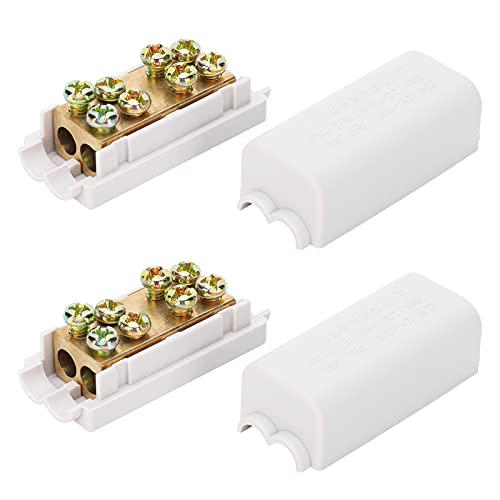2-Piece Terminal Blocks High Performance Main Divider T Shape 1-in-2-Out Wiring Terminal Block Quick Splice Terminal Blocks Cable Connection Zk-1310 1000V 80A with Insulation Shell