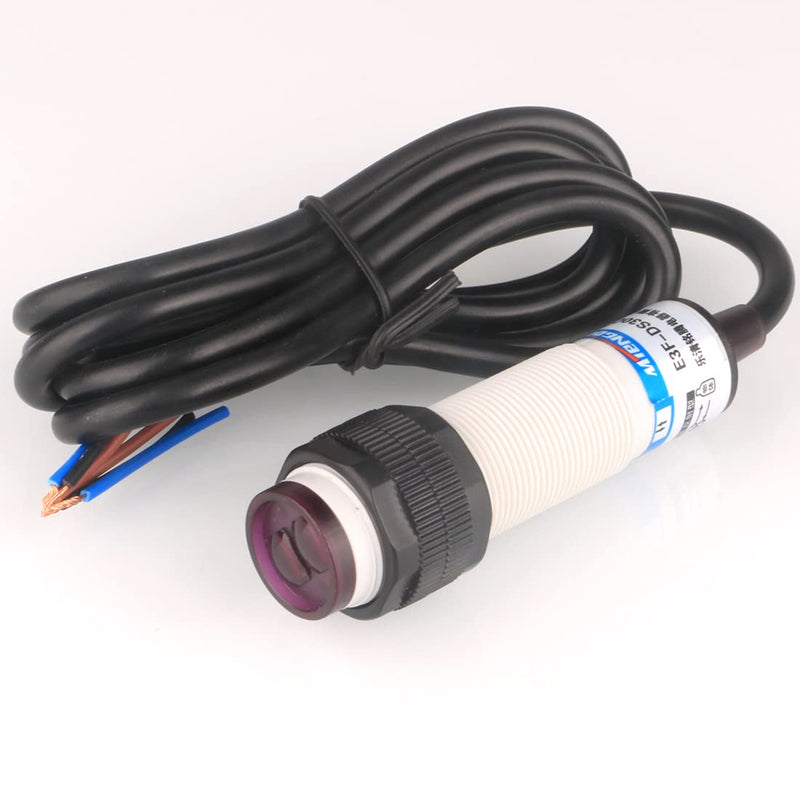 GUUZI 10cm M18 6-36VDC Diffuse Photoelectric Sensor Optical THREE Lines NPN NO (Normally Open) Proximity Switch E3F-DS10C4 10cm Proximity Switch - E3f-ds10c4