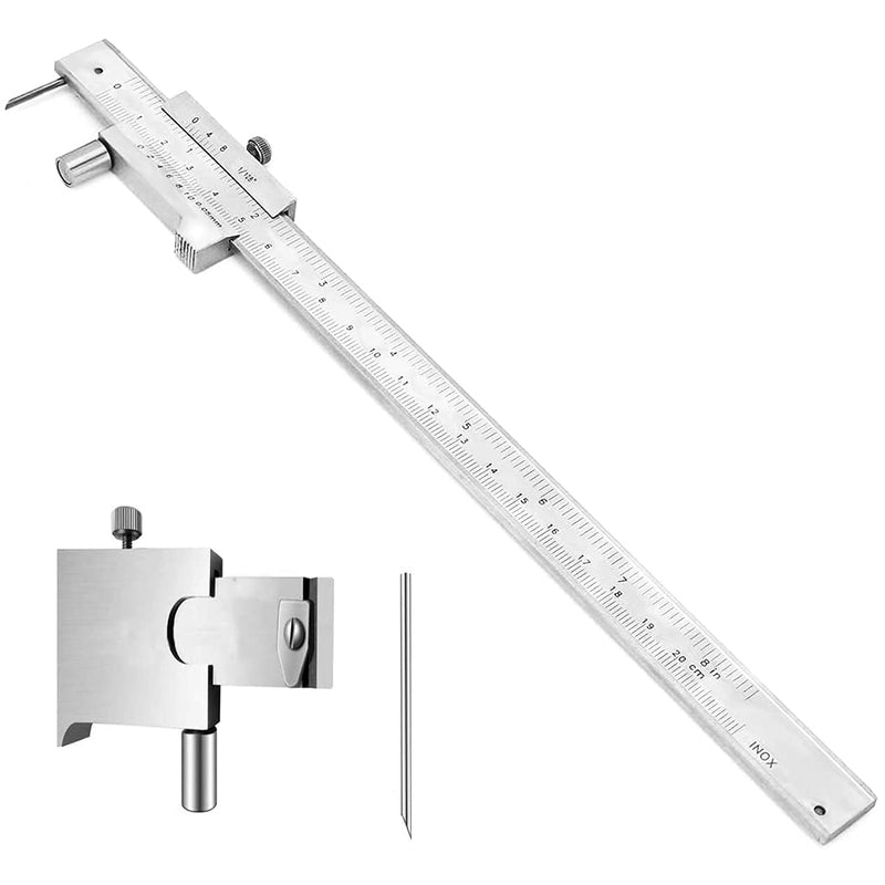 Vernier caliper marking gauge with roller 0-200 mm, stainless steel, portable for iron, wood, plastic