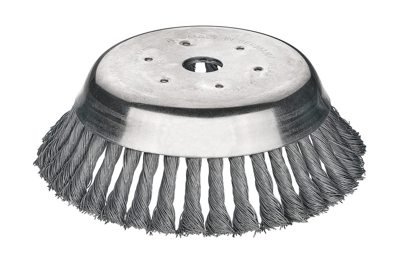 Lessmann conical brush, knotted, ø 155 mm (receptacle 20 mm, made of high-strength steel wire, for lawn pavers/curbs, total height 54 mm) 4752M001