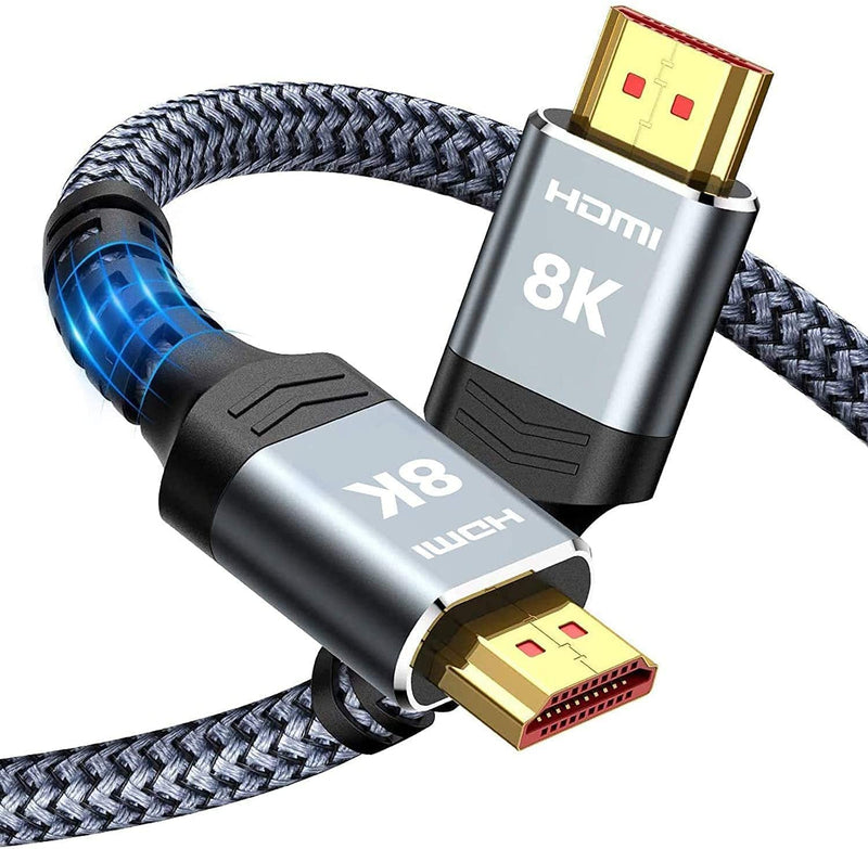 SNOWKIDS 10K HDMI 2.1 cable 2M 8K, 2.1 48Gbps high speed 8K@60Hz HDMI cable 4K@120Hz 7680P DTS:
