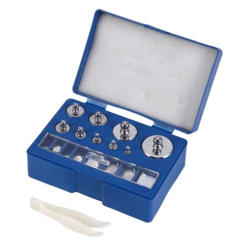 Calibration Weights Stainless Steel Calibration Weight Set Counterweight 17-Piece Calibration Weight Precision Test Weights Calibration Weight Set 10 Mg-100 G Adjustment Weight Set with Tweezers