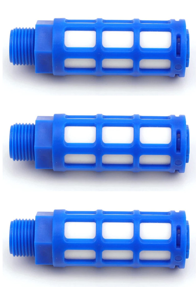 Pneumatic silencer 1/2" set of 3 industrial quality
