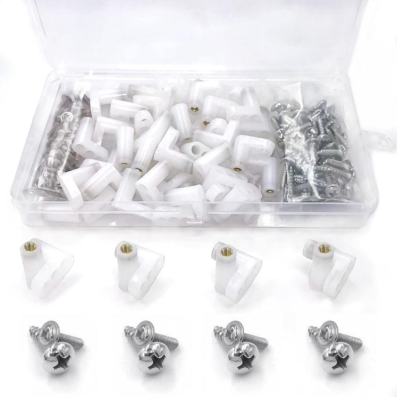 2 cm L Type Plastic Arcade Gaming PCB Board Mounting Feet White Motherboard Spacers, Board Feet Stand with Screws 50 Sets, Lewttyer