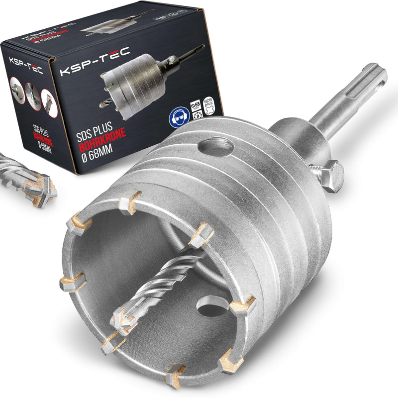 KSP-Tec ® drill bit 82mm - reinforced design - hammer impact resistant - [XXL teeth] - 4 cutting edges center drill - can drill mm - drill bit socket for masonry and concrete (82mm)
