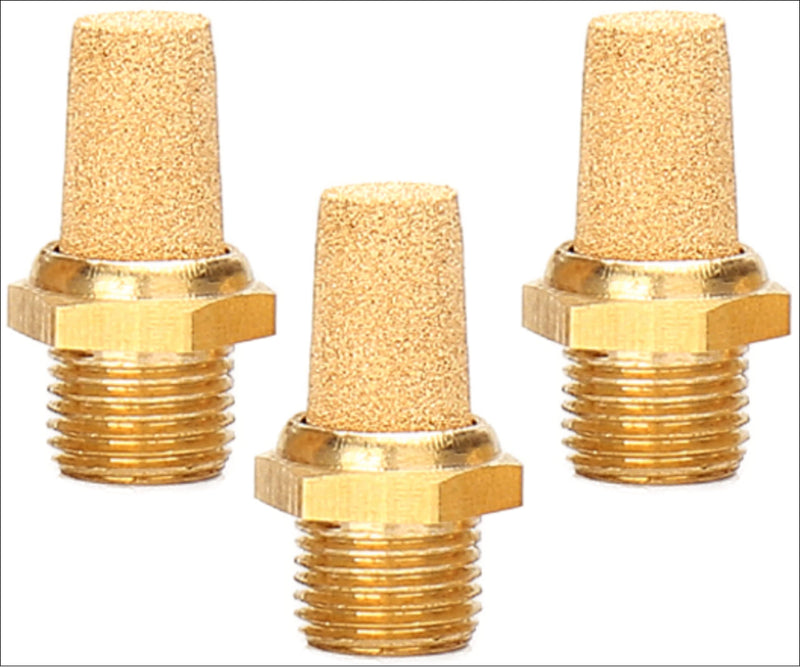 Pneumatic silencer made of sintered bronze 1/8" set of 3 industrial quality