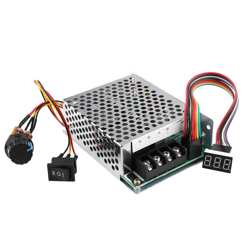 DC Motor Speed Controller, DC10V-55V PWM Reversible and Adjustable Stepless Regulator Brushed DC Motor Speed Controller with Display