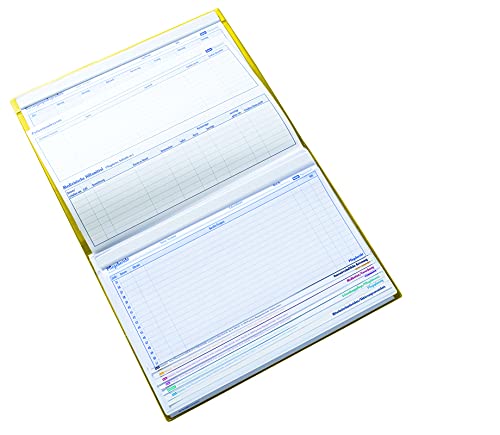 Document folder with tabs and transparent pocket (yellow)