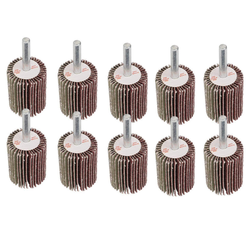 Pack of 10 Flap Grinder 60 Grit Flap Grinder 30 x 40 x 6 mm for Drill/Rotating Tool for Removing and Polishing Rust Paint
