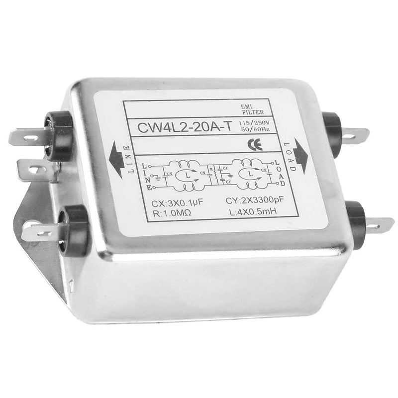 Line Filter 230V, Power Emi Filter 20A, CW4L2-20A-T, Line Filter Single Phase Filter, EMI Power Filter, 115V/250V 20A 50/60Hz, Electromagnetic Interference Filter
