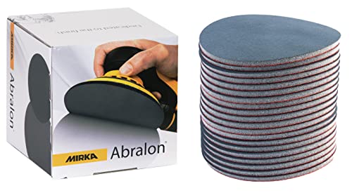 Mirka Abralon Sanding Discs 150mm Velcro 3000 Grit Pack of 20 | Sanding Discs with Velcro 3000 Grit for Paint Wood Plastic Sanding and Polishing Pack of 20 Grit 3000
