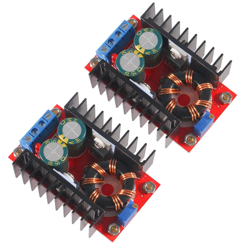 2Pcs 150W DC Step Up Boost Converter Module Voltage Adjustable 10-32V to 12-35V Power Supply Buck Boost Converter Module DC Interface Voltage Charger Module Power Supply Inverter Converter Board