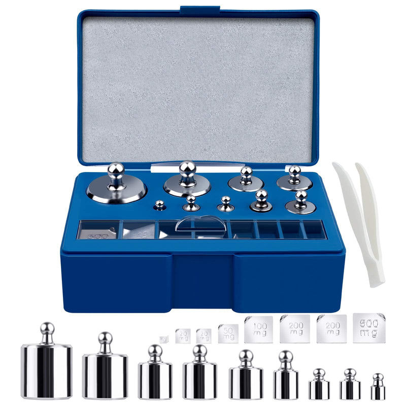 Pack of 17 calibration weights, weights scales stainless steel calibration weights set digital scales precision 10mg-100g precision calibration deviation +/- 0.003g scale set