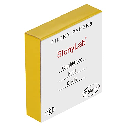 stonylab Quality Filter Paper, 56mm Diameter Fast Speed Cellulose Filter Paper Circles, 25 Micron Particle Retention, 100 Packs 56 mm Diameter White