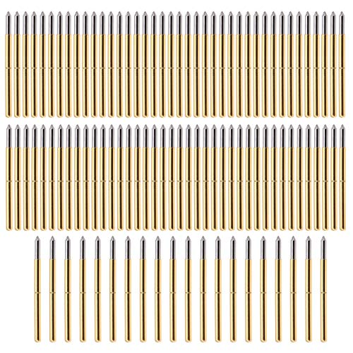 Pack of 100 P125-B test tip brass pogo pins 2.0 mm spring test angle needle head pins test tips for guide pins and solder joints