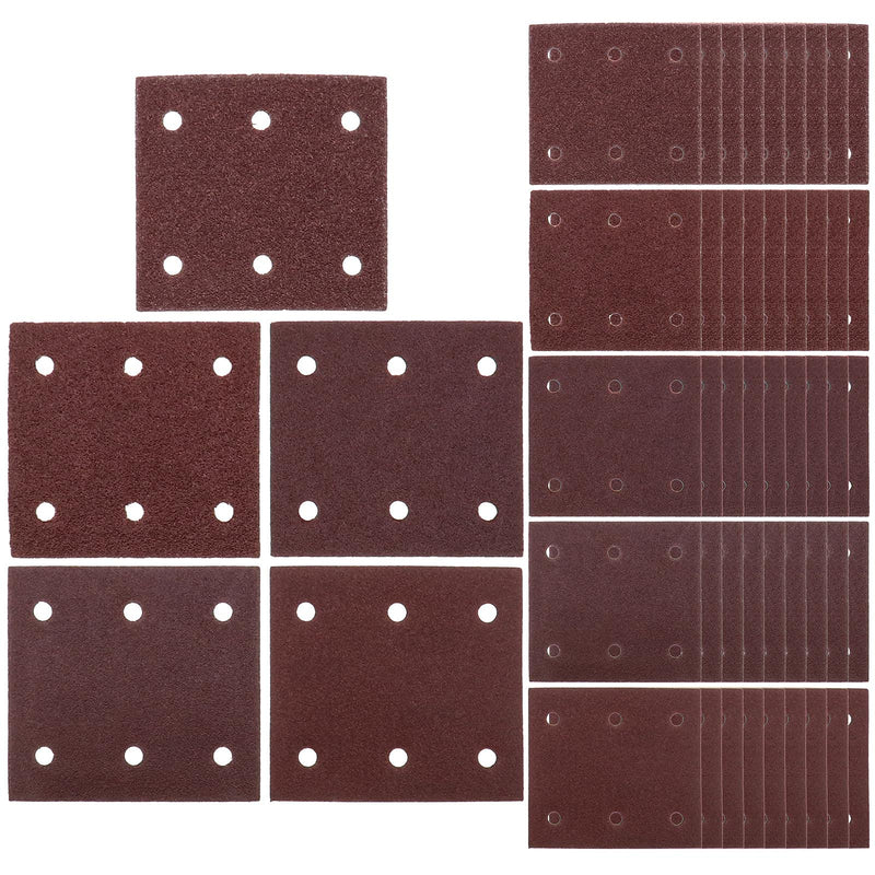 Be In Your Mind Sandpaper Velcro Disc Kit 40/60/80/100/120 Grit 6 Holes 50x 114x102mm Compatible with Makita BO4555 BO4554 BO4561