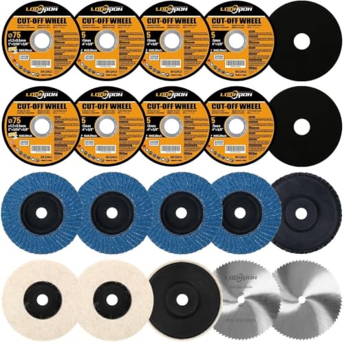 Mini Angle Grinder Accessories, 76mm Cutting Discs, Flap Discs, Polishing Discs, for 12V Angle Grinder, for DIY Work 76mm-20pcs-a set