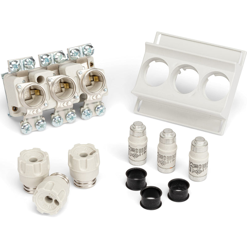 Neozed Fuse Socket D02 Set with Screw Caps Fuses and Passage Sleeves 16A/20A/25A/35A/50A/63A (35 Amp) 35 amps