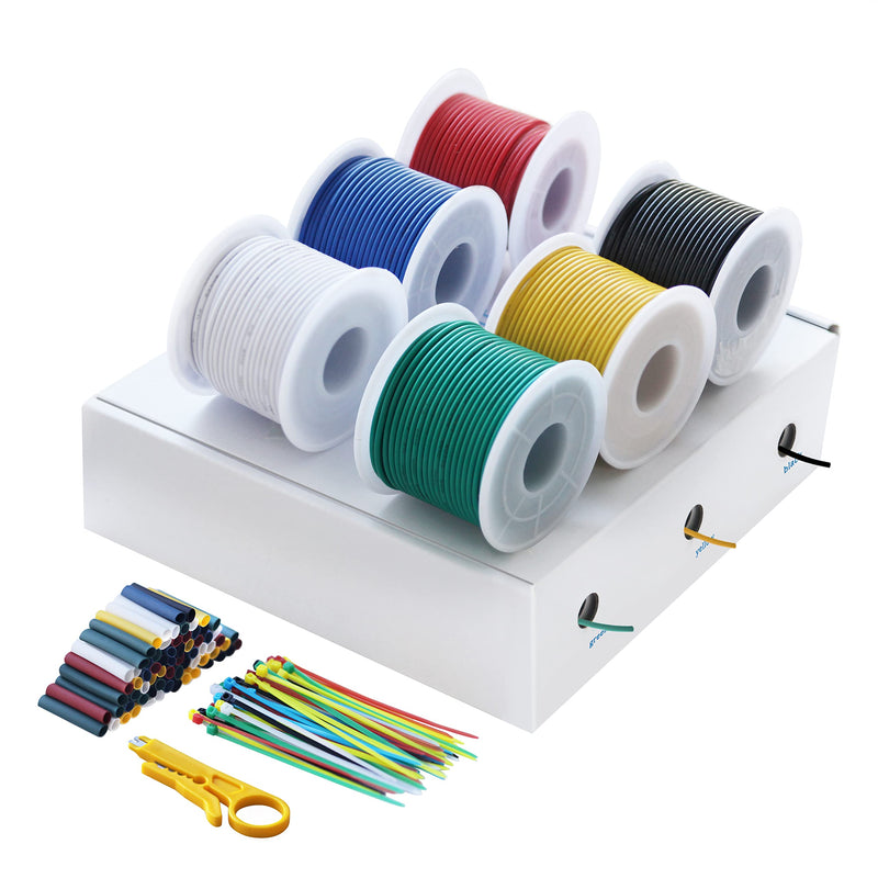 18 AWG 0.75mm² silicone electronics electrical wire cable kit, 4 meters each, wire tinned copper strands, for DIY models household appliances etc. 0.75mm² 18AWG-4M silicone