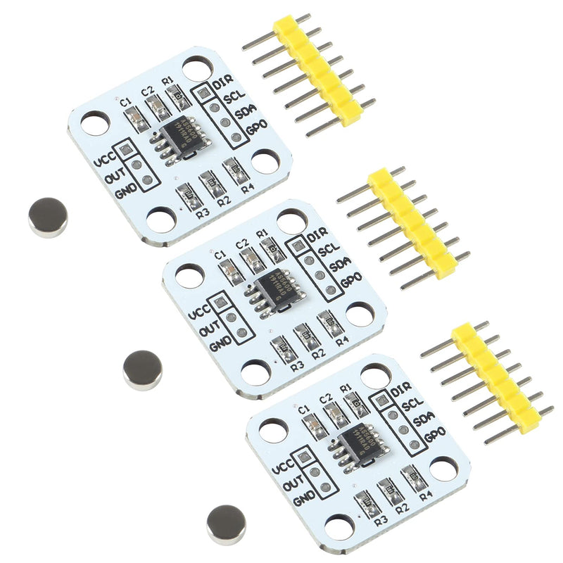 5Pc AS5600 Encoder Magnetic Induction Angle Measuring Sensor Module 12bit High Precision with Magnet (3PCS) 3PCS