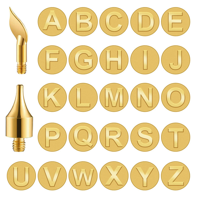 28 Pieces Soldering Iron Tip Replacement, AZ Soldering Tips, Stencils for Embossing, Wood Burning Soldering Tips Carving Tool Set Burning Accessories, Wood Burner Tip Set