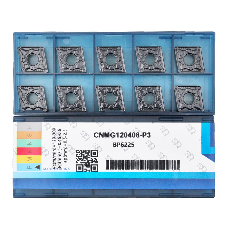 CDBP CNC carbide inserts 10 pieces indexable inserts CNMG120408 CNMG432 - universal steel machining - TiN coating CNMG120408-MD