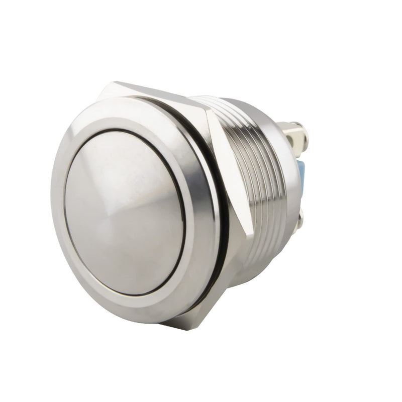 SeKi stainless steel push button Ø16mm momentary curved head shape screw connection; Bell button standard - screw 16mm - curved