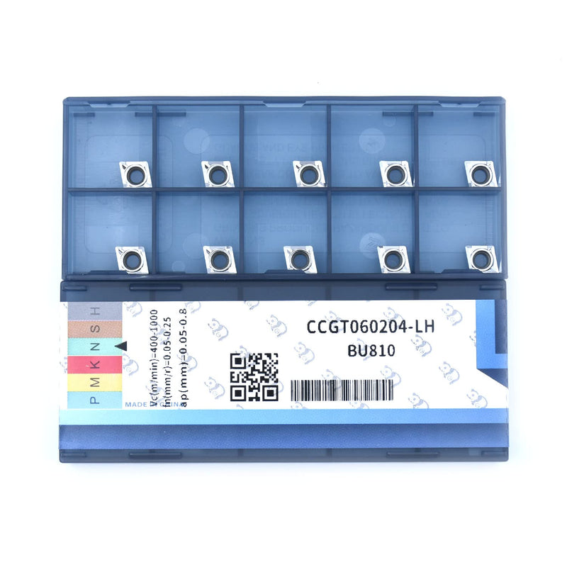 CDBP CCGT 060204 CCGT21.51 Indexable Inserts Aluminum for Turning Cutting Tools, Pack of 10 CCGT060204-LH HM Polished