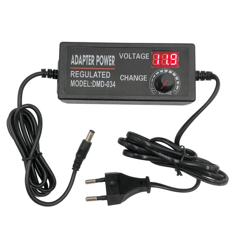 JZK Voltage Adjustable Power Supply DC 3-12V 5A with Digital Display, 60W Max 100-240V AC to DC 3V 4V 4.5V 5V 6V 7V 8V 9V 10V 12V Universal Power Supply Transformer Converter