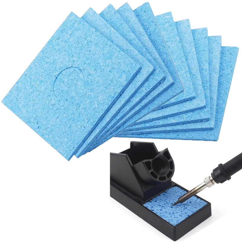 DHER Sponges Soldering Iron Clean Soldering Tips High Temperature Soldering Sponge Pack of 10 Soldering Iron Cleaning Sponge Thickened 5.5 x 5.5 cm Square High Temperature Resistant Soldering Iron Head Cleaning Sponge