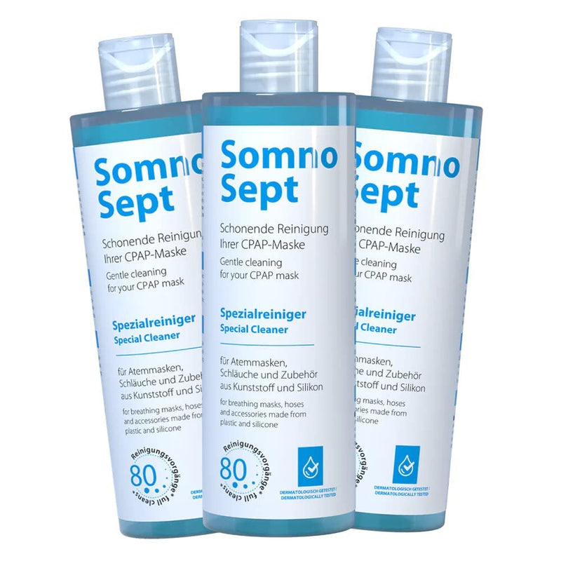 SomnoSept - 3 x 400 ml bottle - special cleaner - CPAP mask care - cleaner masks hoses plastic - silicone cleaner -
