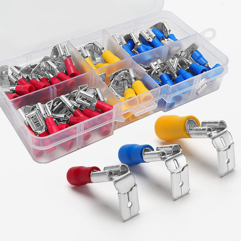 YIXISI 80 pieces piggyback cable lugs set, crimp connector set, crimp connector, insulated electrical connector terminal 80 pieces
