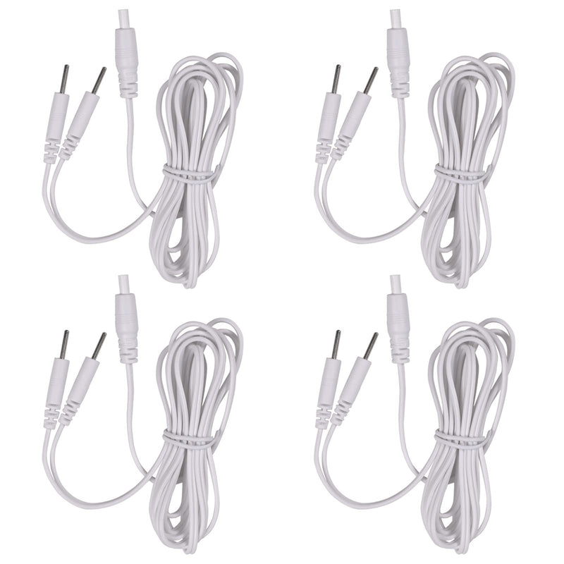 LiteTour 4pcs TENS Wires Pin Electrode Wires for TENS Unit Electrode Cable Lead Wires TENS Cable Wires