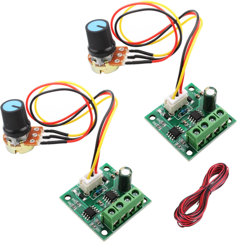 RUNCCI-YUN 2pcs 1.8V 3V 5V 6V 12V 2A PWM motor speed controller, DC speed controller 12v, motor speed switch controller potentiometer switch 1803BW