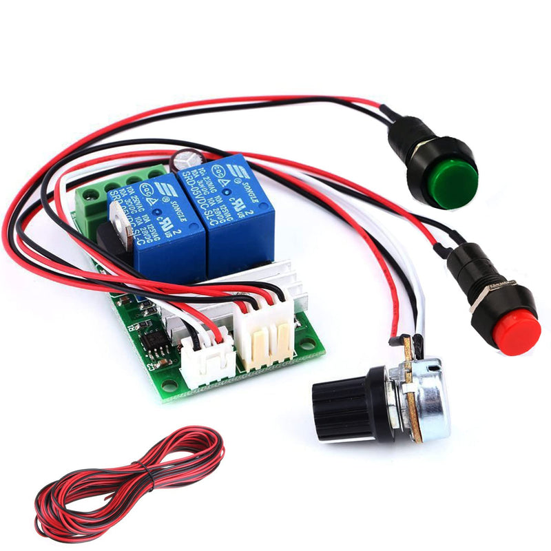 RUNCCI-YUN 6V 12V 24V DC 3A PWM Motor Speed Controller, DC Motor Controller, Reversible PWM Controller 12V 24V Forward Reverse Switch