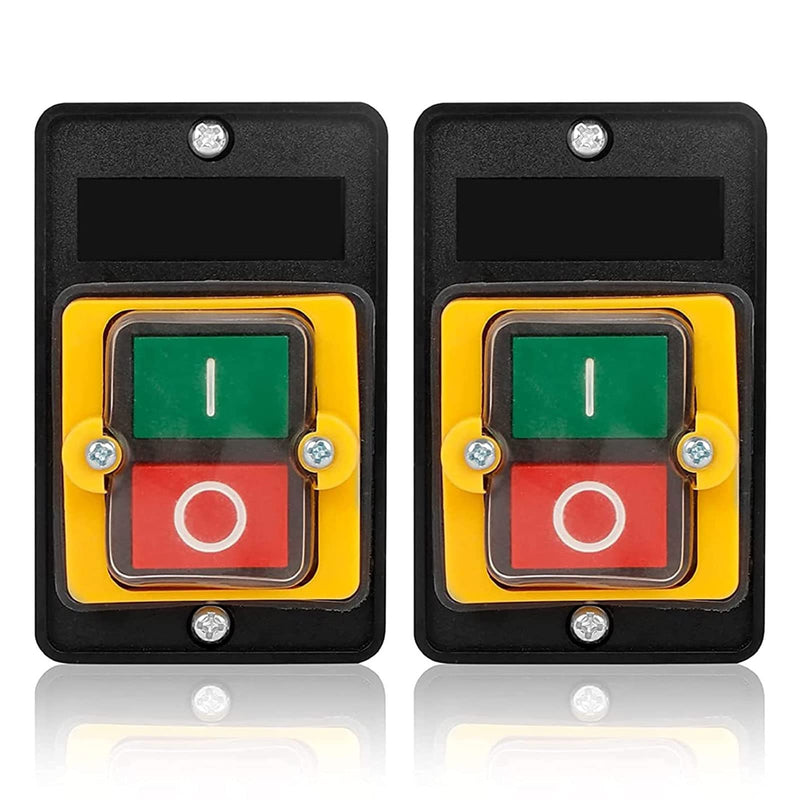 XTVTX 2PCS Machine Push Button Switch 220v Machine Switch Pushbutton AC220V/380V 10A Safety Switch Zero Voltage Switch in Mechanical Textile Machinery