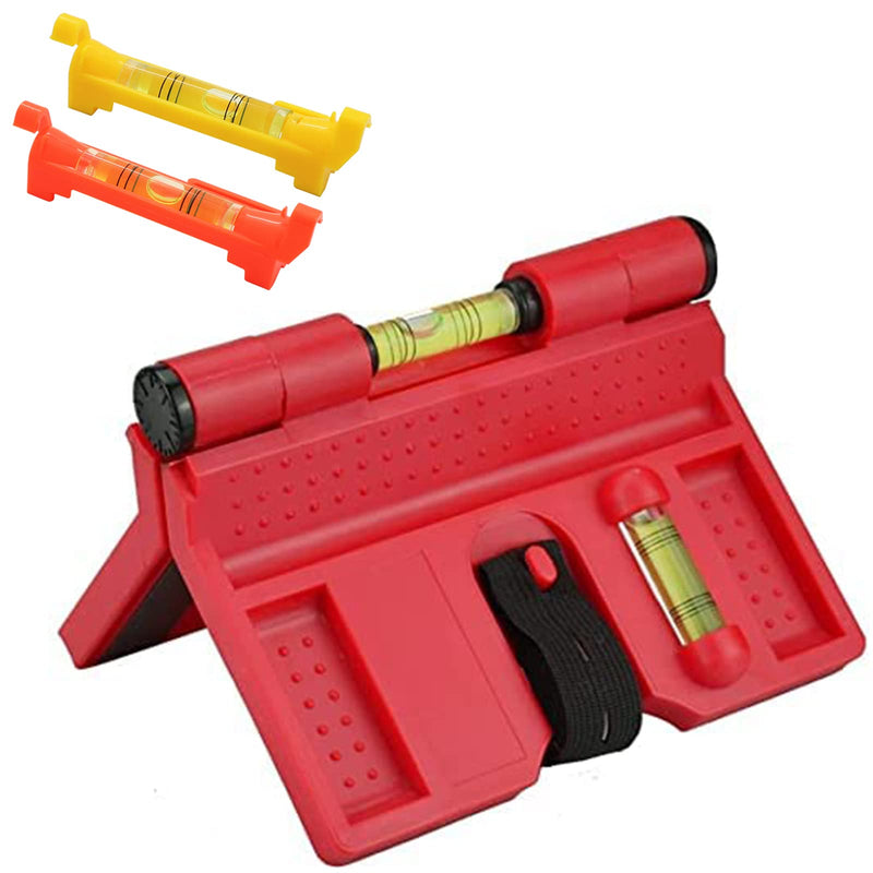 Post Spirit Level Guador Magnetic Spirit Level ABS Adjustable Angle Spirit Level Post Angle Spirit Level 188 mm x 134 mm for Pipe Installation Picture Hanging Assembly Aid