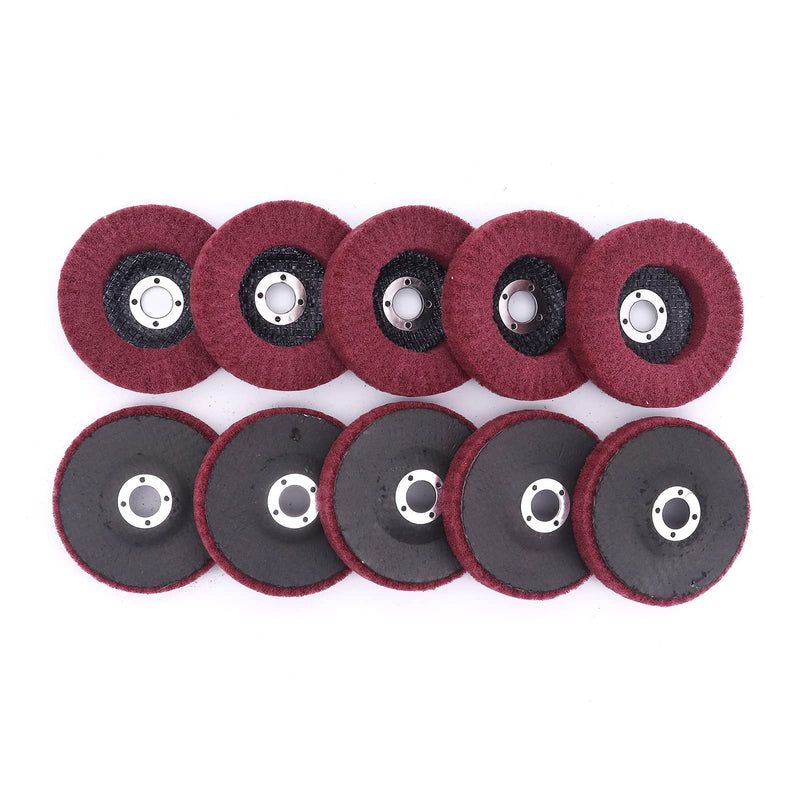 Yuhtech 10 pieces 4 inch 100 mm polishing disc polishing wheel for stainless steel angle grinder