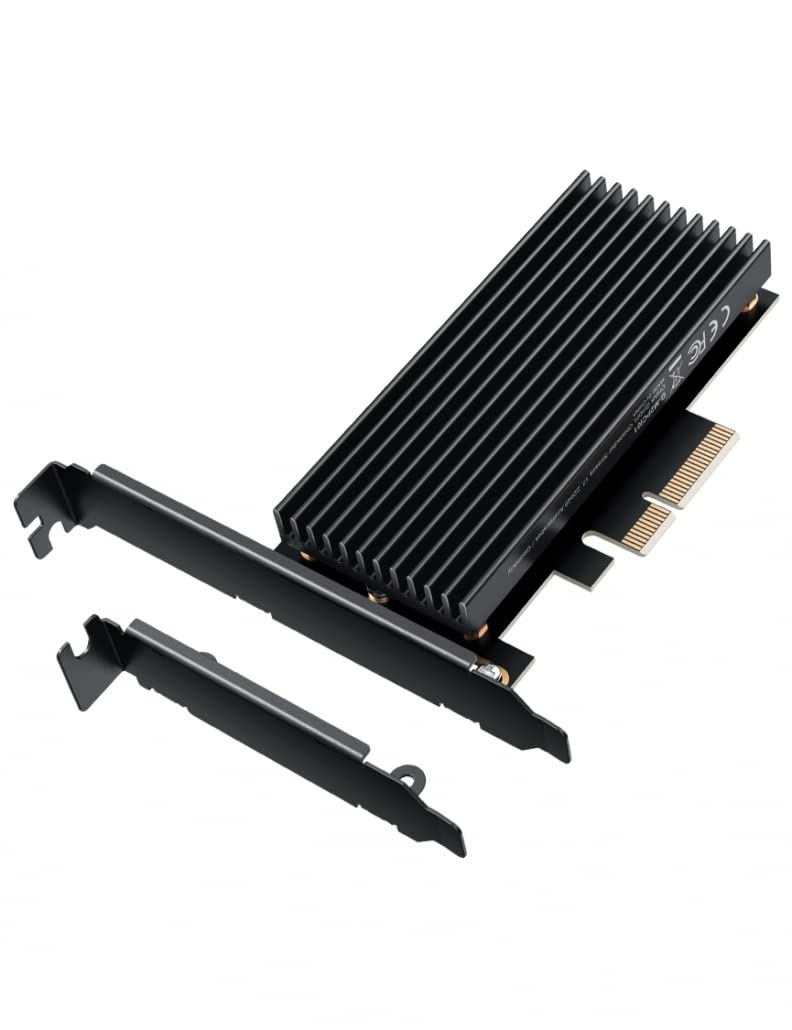 GRAYEAR | M.2 PCIe 4.0 card | for M.2 NVMe SSD | M key | 4X silicone thermal pads | Large aluminum heatsink | 2280, 2260, 2242, 2230 | High + low profile slot bracket | G-M2PCI01