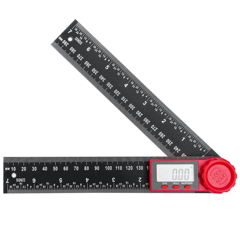 Newaner 360° Rotating Digital Protractor, 200 mm Angle Gauge with LCD Display and Locking Function, Digital Protractor for Mechanical Engineering, Woodworking, Construction and Measurement, Black
