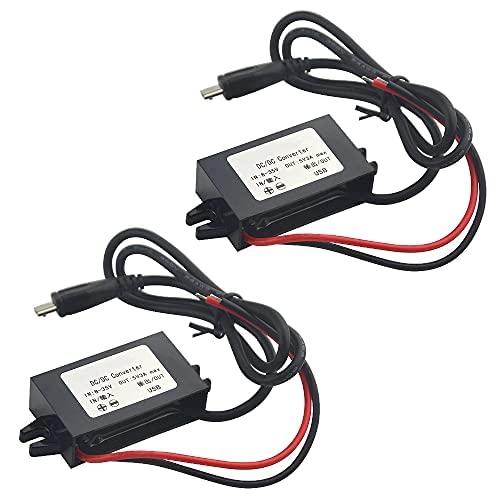 BGTXINGI Pack of 2 DC-DC Buck Converter Module 3A 12V 24V to 5V DC Power Converter Module with Micro USB Port (USB Micro Interface) USB Micro Interface
