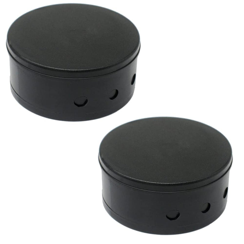 2x cover box ø 70x31mm plastic junction box matt incl. wood screws and 3-hole strain relief (black) black