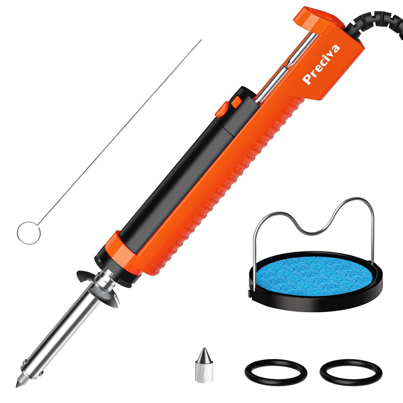 Desoldering pump, Preciva desoldering iron soldering iron solder extractor with 1.0mm and 1.2mm desoldering nozzles